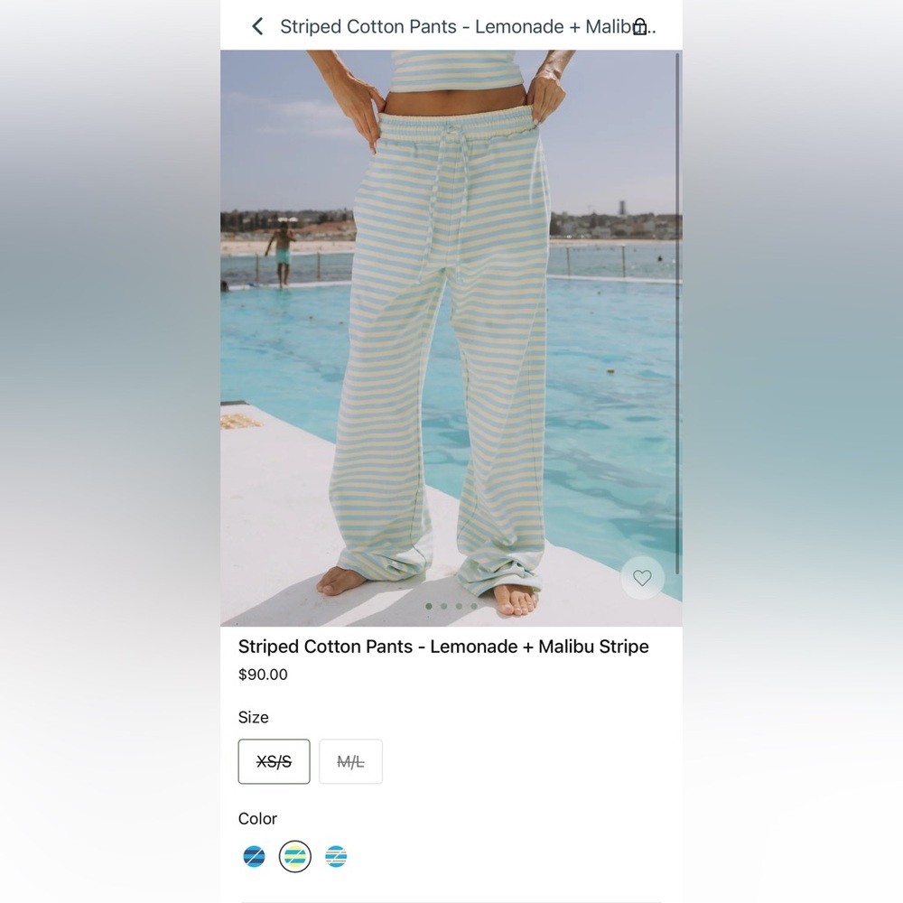 Daily Drills Striped Pants in Lemonade and Malibu